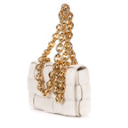 Bottega Venetapadded Casette Chain Crossbody Ivory Maxi Intrecciato Leather — view 2