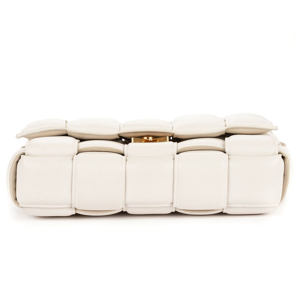 Bottega Venetapadded Casette Chain Crossbody Ivory Maxi Intrecciato Leather — view 6