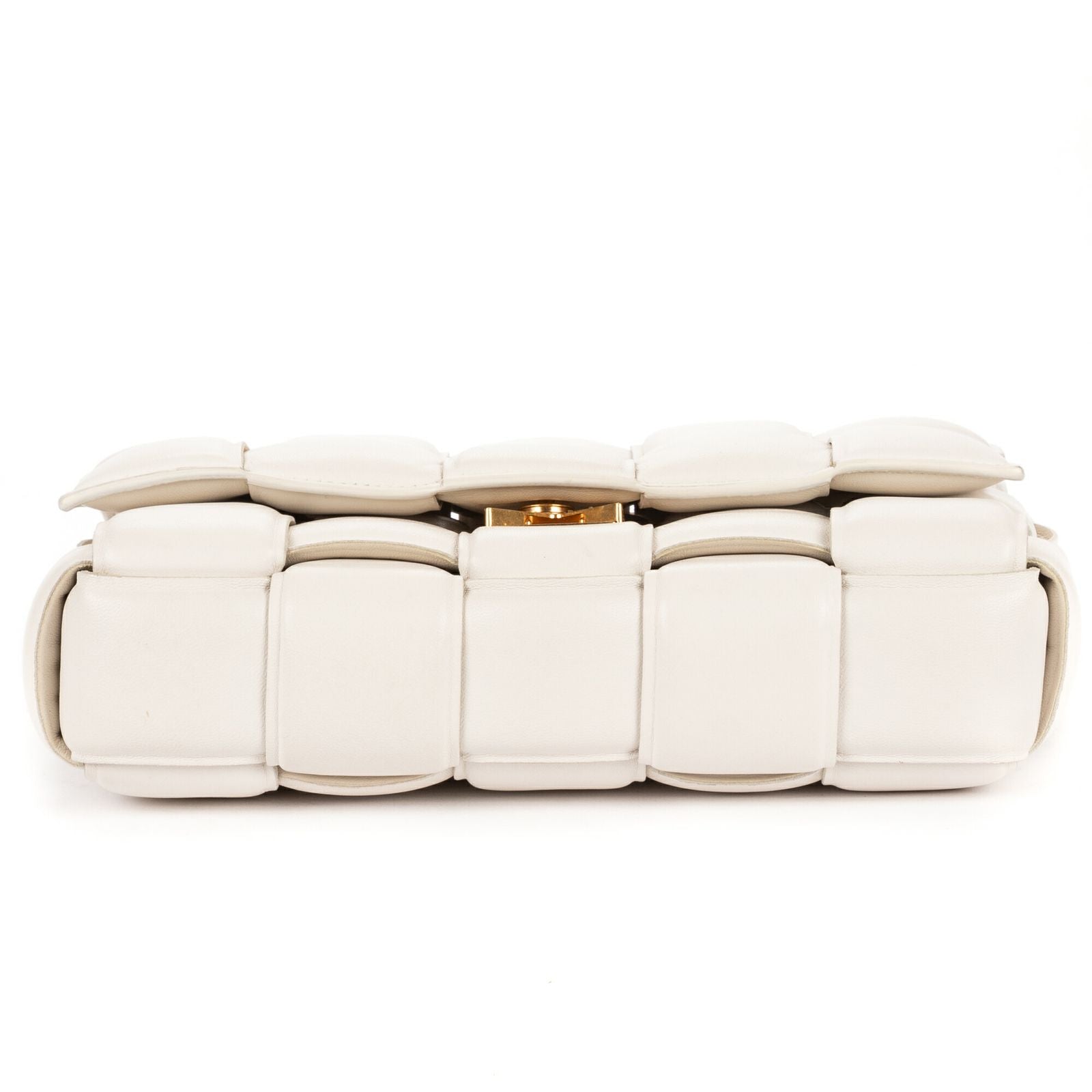 Bottega Venetapadded Casette Chain Crossbody Ivory Maxi Intrecciato Leather — view 6