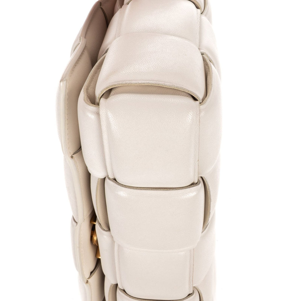 Bottega Venetapadded Casette Chain Crossbody Ivory Maxi Intrecciato Leather — view 7