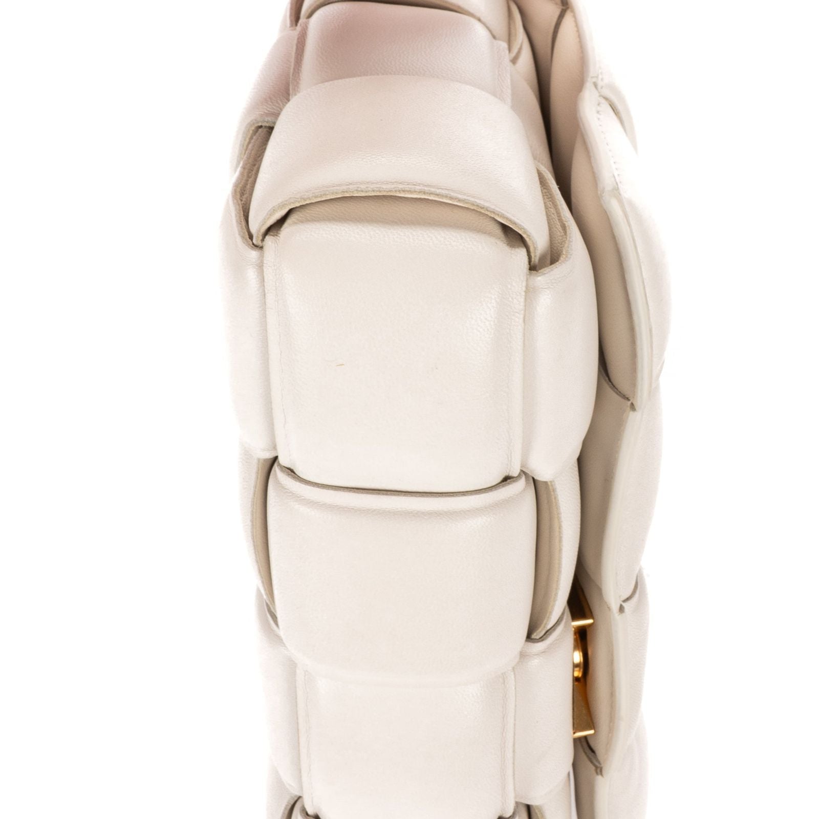 Bottega Venetapadded Casette Chain Crossbody Ivory Maxi Intrecciato Leather — view 8