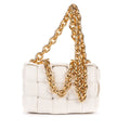 Bottega Venetapadded Casette Chain Crossbody Ivory Maxi Intrecciato Leather