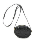 Celine Triomphe Oval Crossbody Black Calfskin Leather