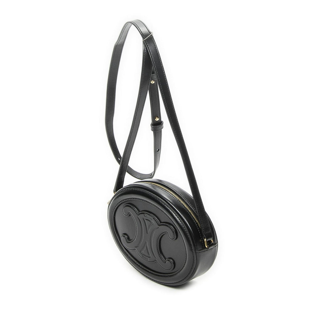 Celine Triomphe Oval Crossbody Black Calfskin Leather — view 2