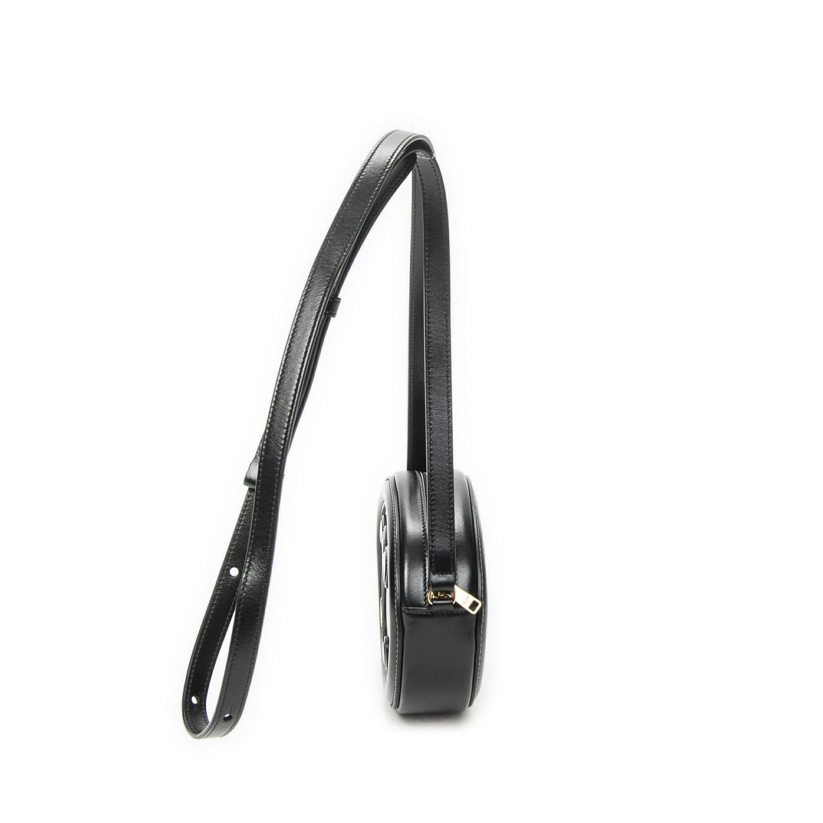 Celine Triomphe Oval Crossbody Black Calfskin Leather — view 4