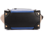 Celine Tricolor Micro Luggage Gray Black Blue Smooth Calfskin — view 6