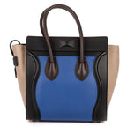 Celine Tricolor Micro Luggage Gray Black Blue Smooth Calfskin — view 5