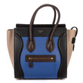 Celine Tricolor Micro Luggage Gray Black Blue Smooth Calfskin