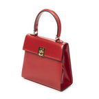 Celine Vintage Flap Top Handle Red Smooth Calfskin — view 2