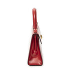 Celine Vintage Flap Top Handle Red Smooth Calfskin — view 4