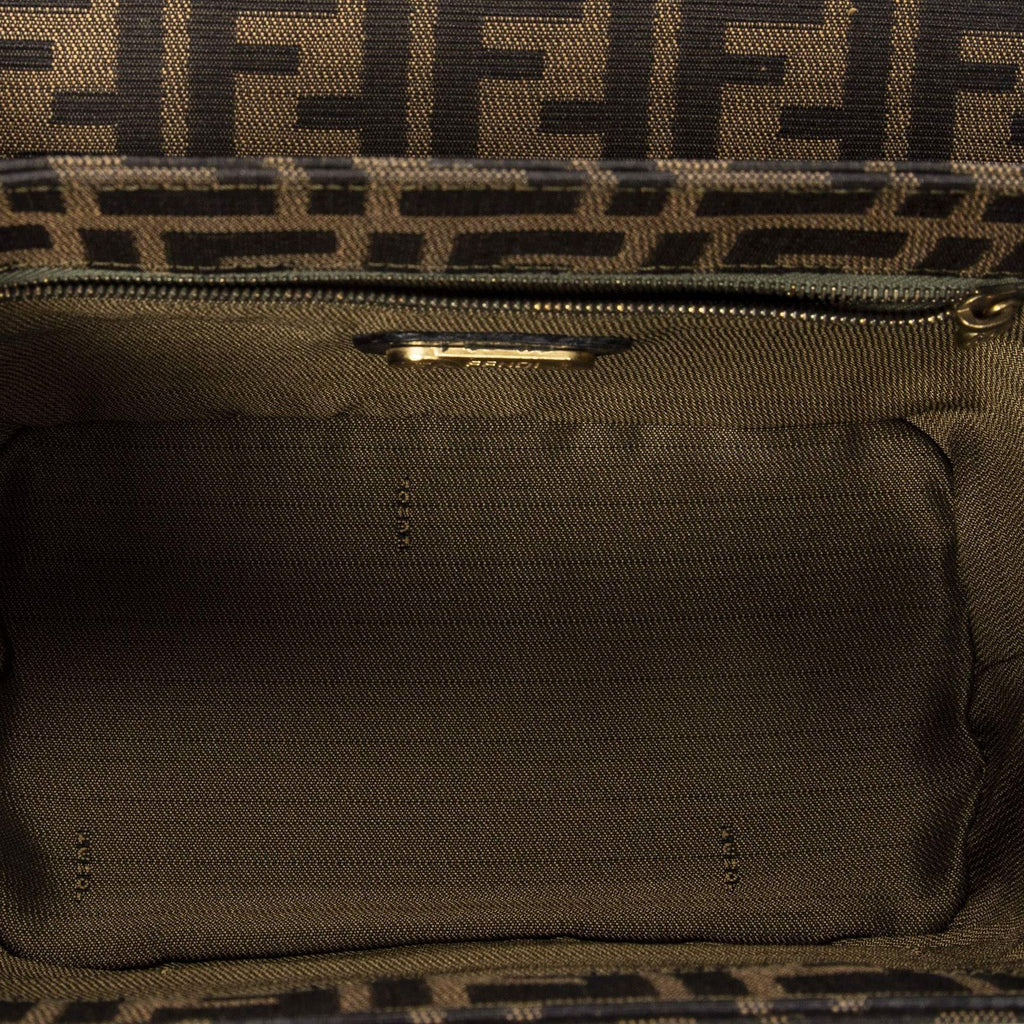 Fendi Trendy Top Handle Vanity Case Brown Black Zucca Canvas — view 9