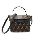 Fendi Trendy Top Handle Vanity Case Brown Black Zucca Canvas — view 5