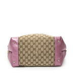 Gucci Medium Heart Bit Charm Hobo Beige Pink GG Canvas — view 6