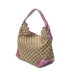 Gucci Medium Heart Bit Charm Hobo Beige Pink GG Canvas — view 2