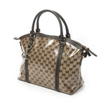 Gucci GG Charm Top Handle Beige Brown Crystal Canvas — view 2