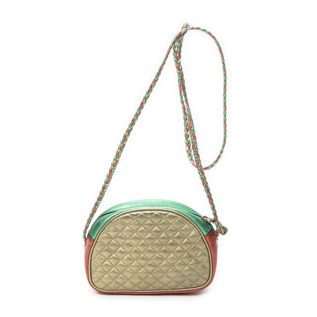 Gucci Trapuntata Mini Camera Crossbody Red Green Matelasse Calfskin — view 5