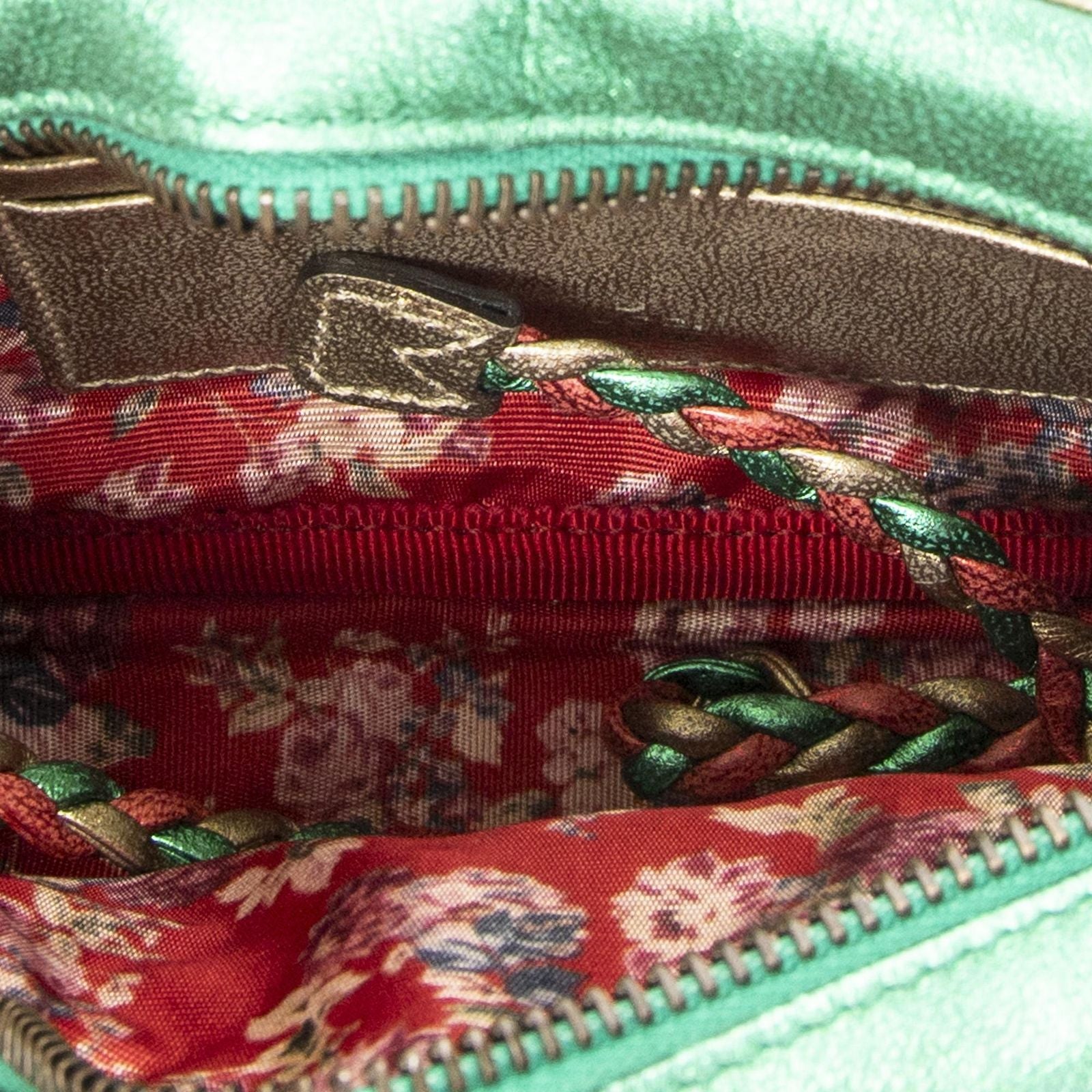Gucci Trapuntata Mini Camera Crossbody Red Green Matelasse Calfskin — view 9