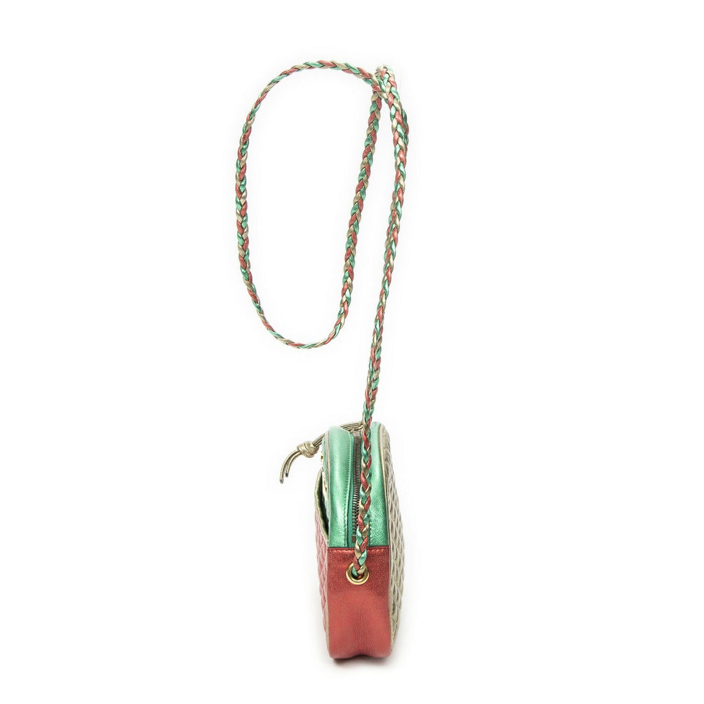 Gucci Trapuntata Mini Camera Crossbody Red Green Matelasse Calfskin — view 3