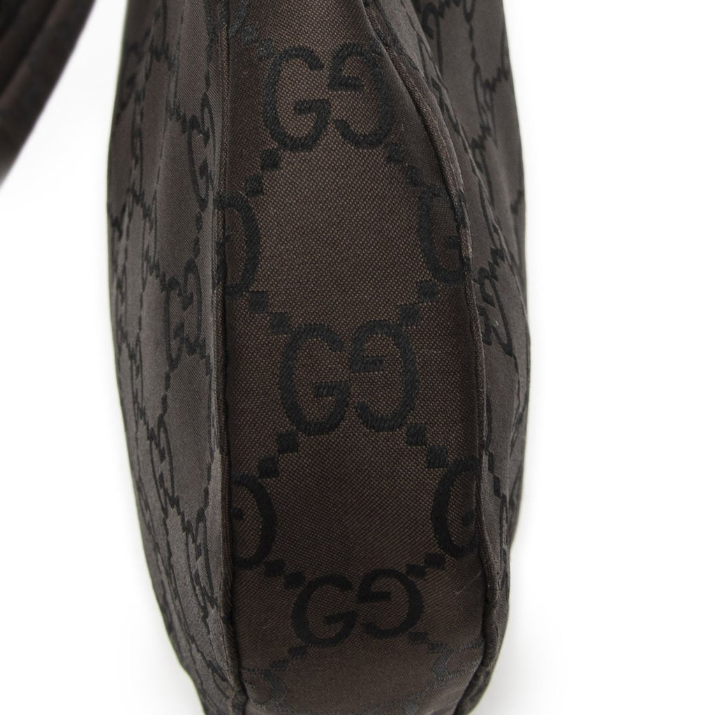 Gucci Shoulder Hobo Dark Brown GG Nylon Canvas — view 7