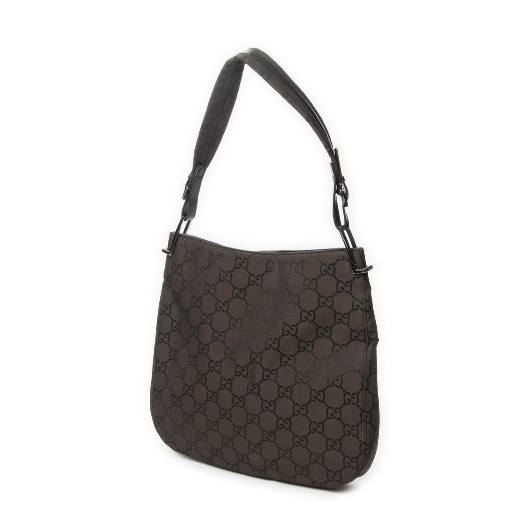 Gucci Shoulder Hobo Dark Brown GG Nylon Canvas — view 2