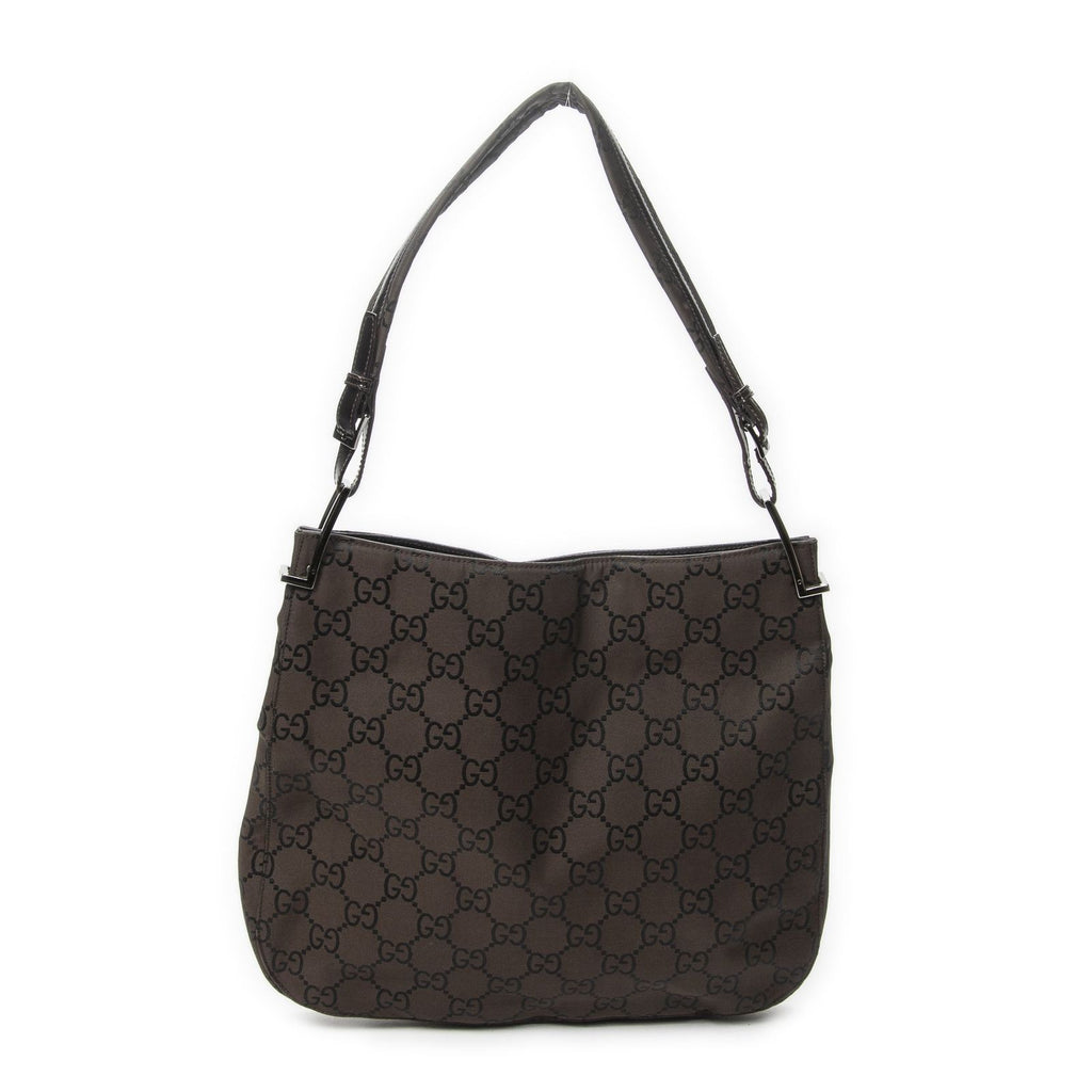 Gucci Shoulder Hobo Dark Brown GG Nylon Canvas — view 5