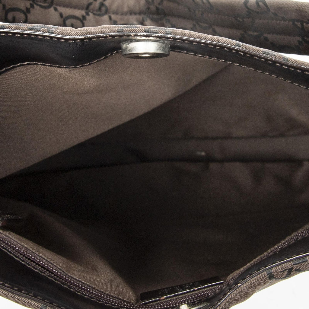 Gucci Shoulder Hobo Dark Brown GG Nylon Canvas — view 9