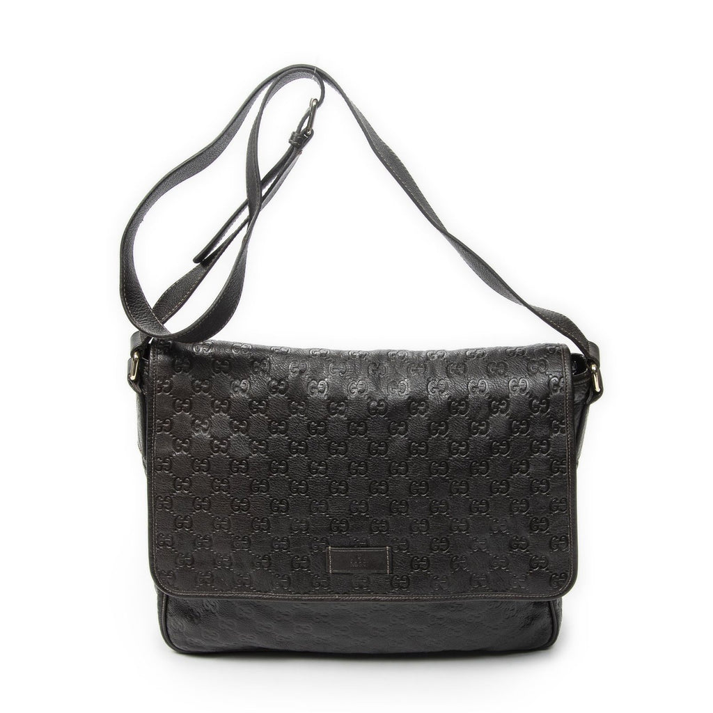 Gucci Large Flap Messenger Dark Brown Guccissima