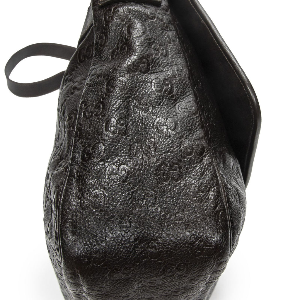 Gucci Large Flap Messenger Dark Brown Guccissima — view 7