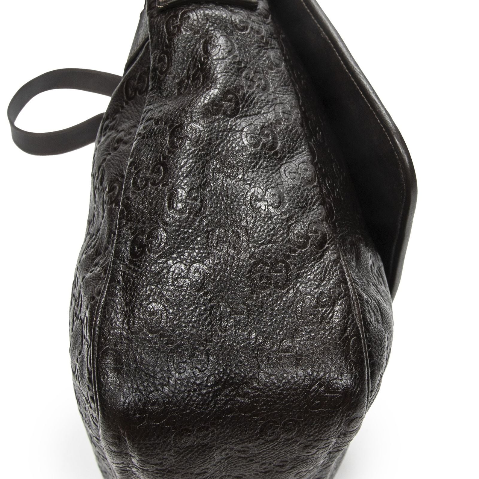 Gucci Large Flap Messenger Dark Brown Guccissima — view 7