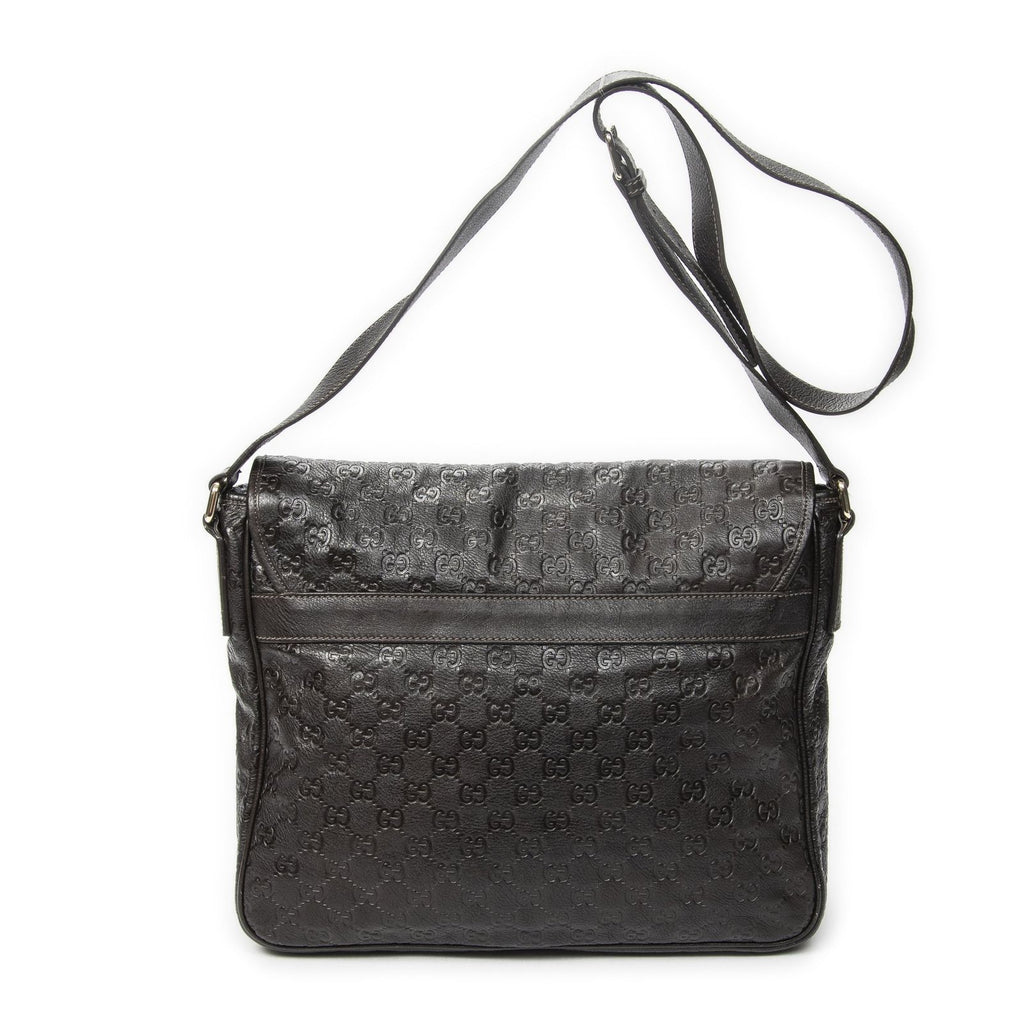 Gucci Large Flap Messenger Dark Brown Guccissima — view 5