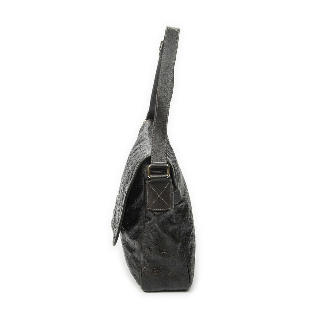 Gucci Large Flap Messenger Dark Brown Guccissima — view 3