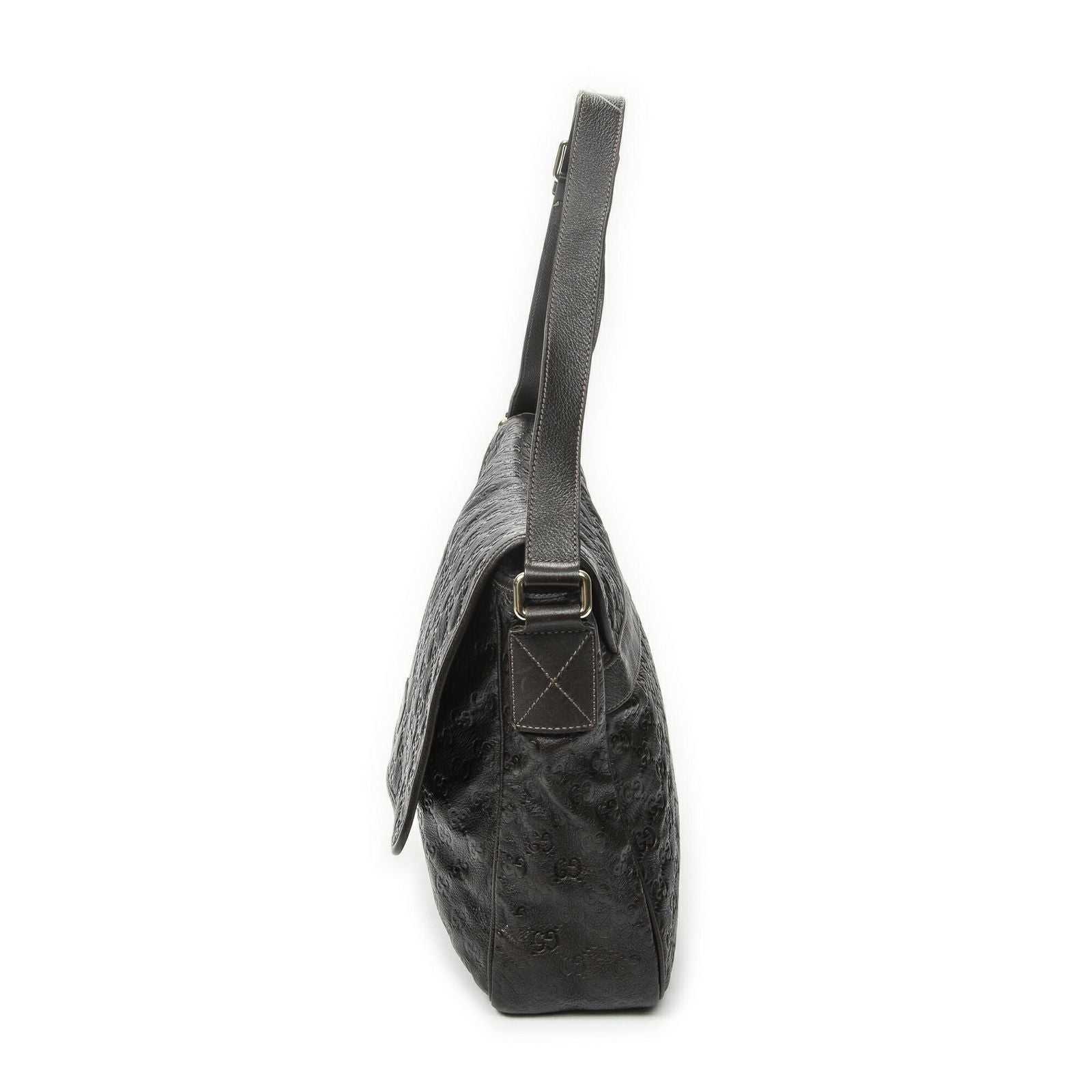 Gucci Large Flap Messenger Dark Brown Guccissima — view 3