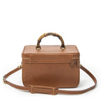 Gucci Large Bamboo Vanity Case Brown Gray Calfskin Leather — view 5