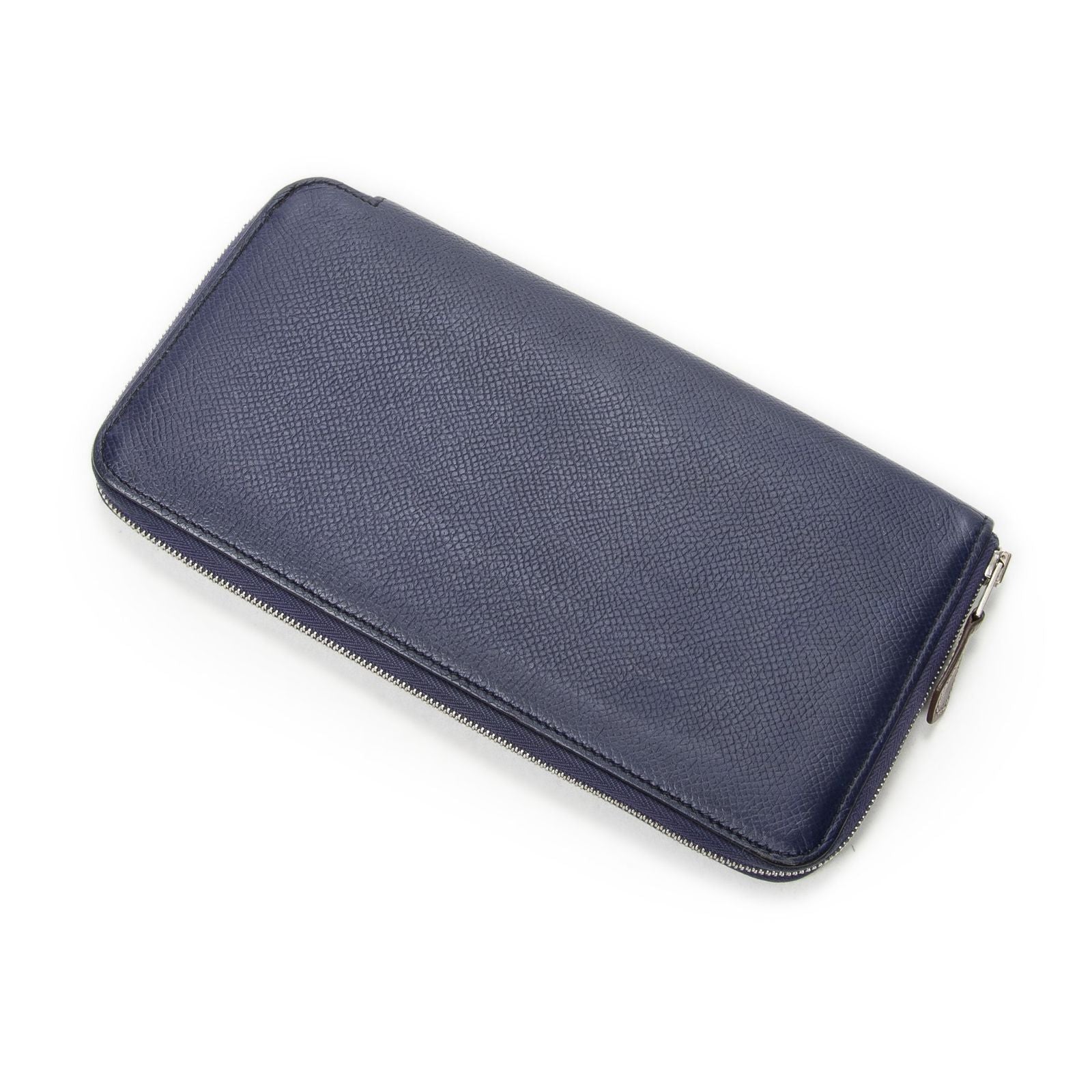 Hermes Azap Silk'in Classique Long Walletblue Saphir Epsom Leather