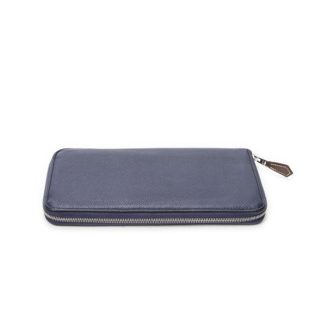 Hermes Azap Silk'in Classique Long Walletblue Saphir Epsom Leather — view 3
