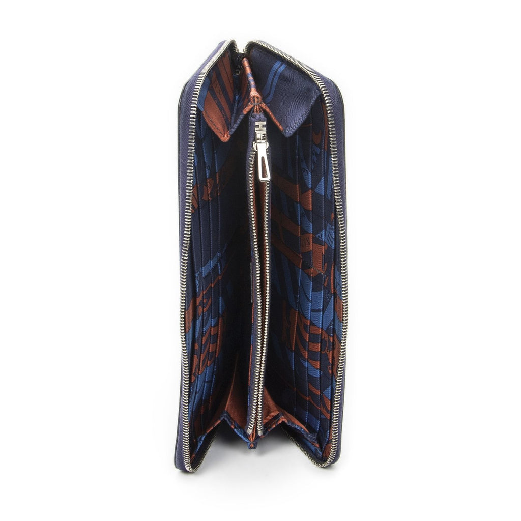 Hermes Azap Silk'in Classique Long Walletblue Saphir Epsom Leather — view 4