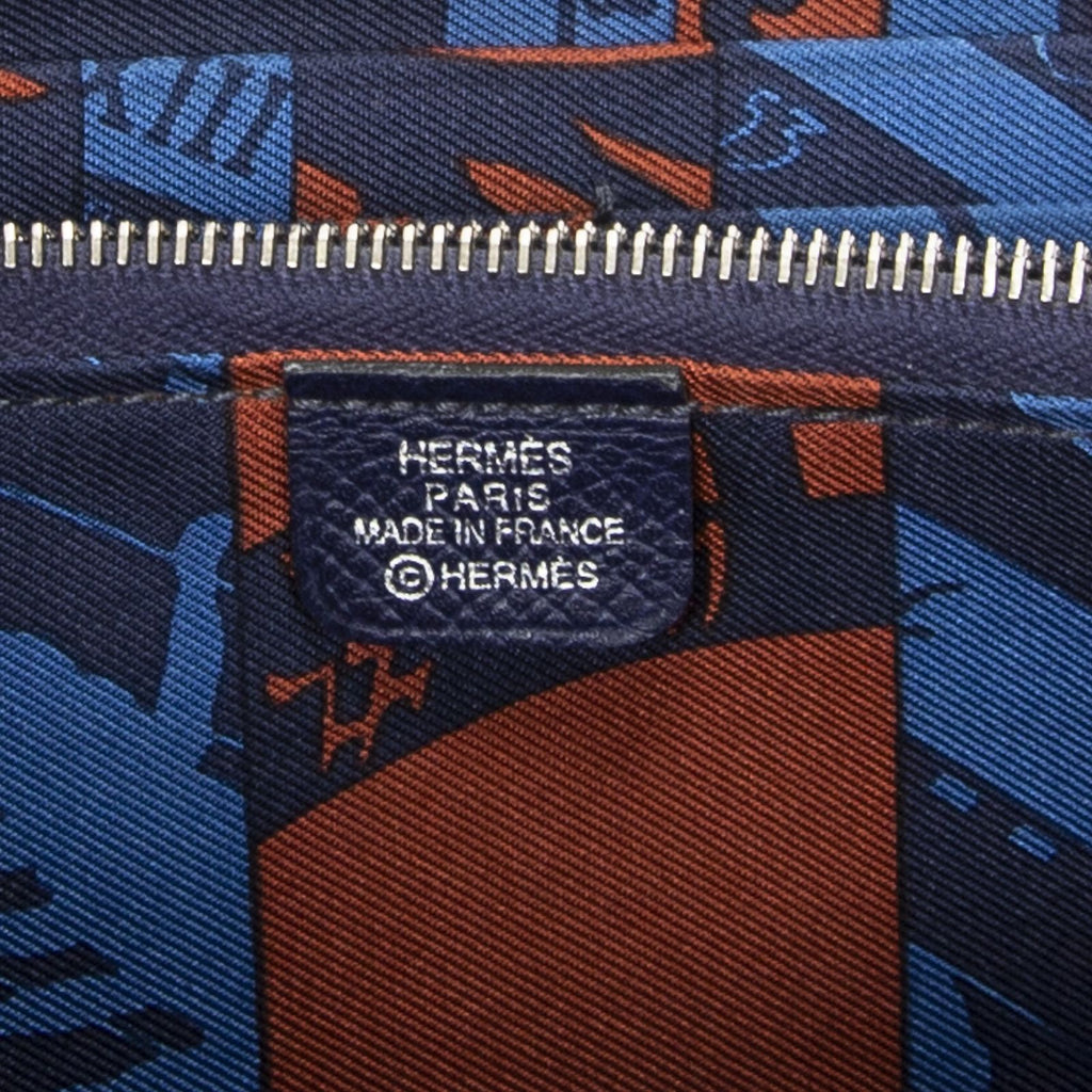 Hermes Azap Silk'in Classique Long Walletblue Saphir Epsom Leather — view 5