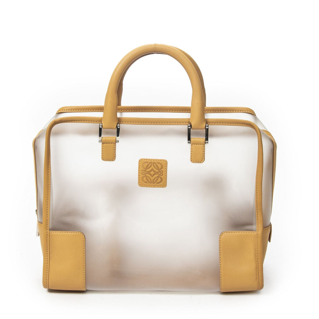 Loewevintage Transparent Amazona Tan Nylon Canvas Shoulder