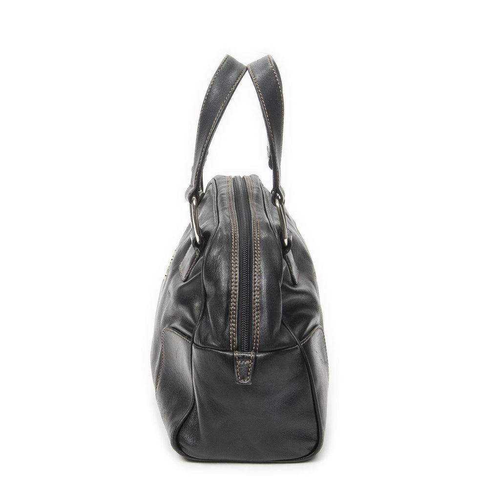 Loewevintage Anagram Dome Tote Black Calfskin Leather — view 3