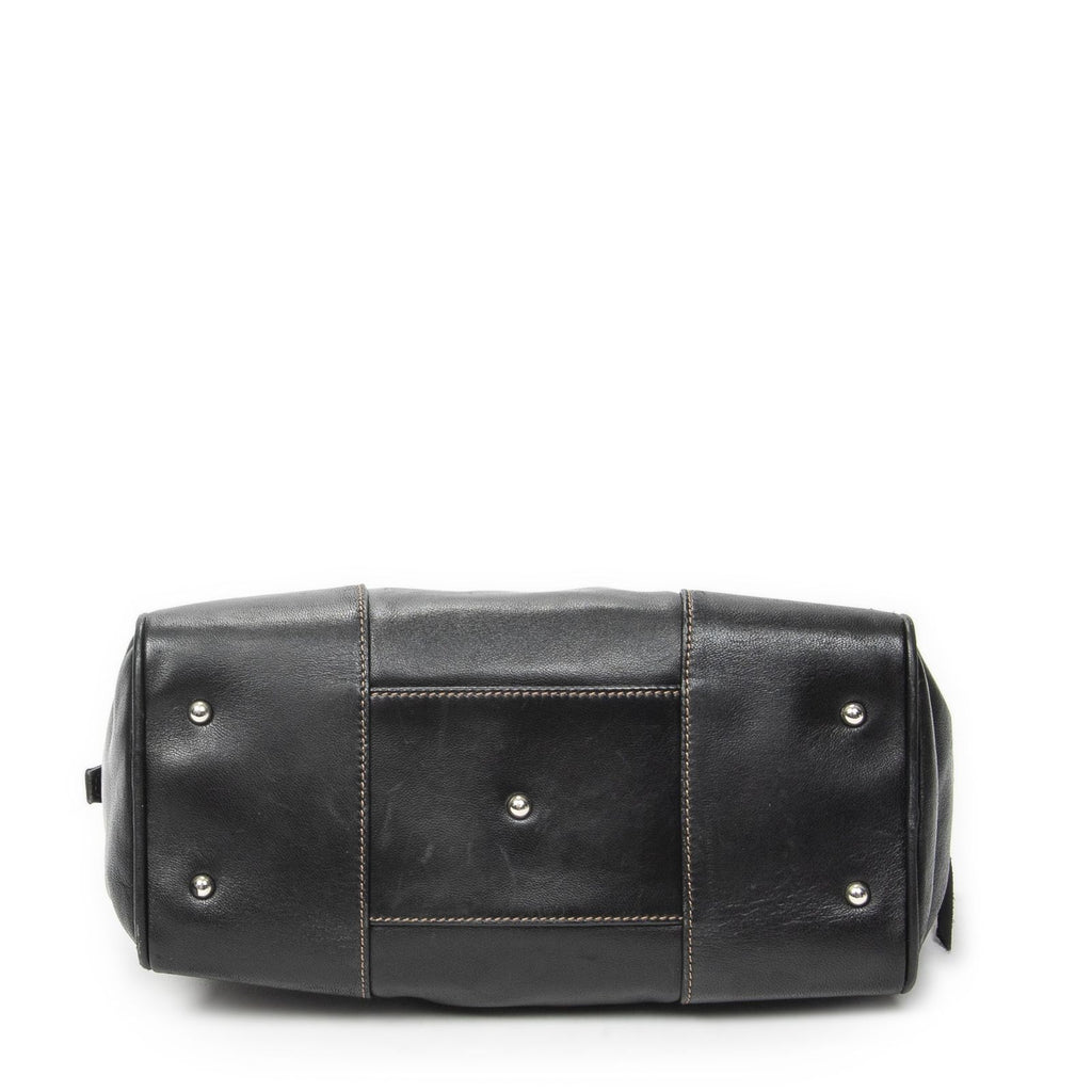 Loewevintage Anagram Dome Tote Black Calfskin Leather — view 6