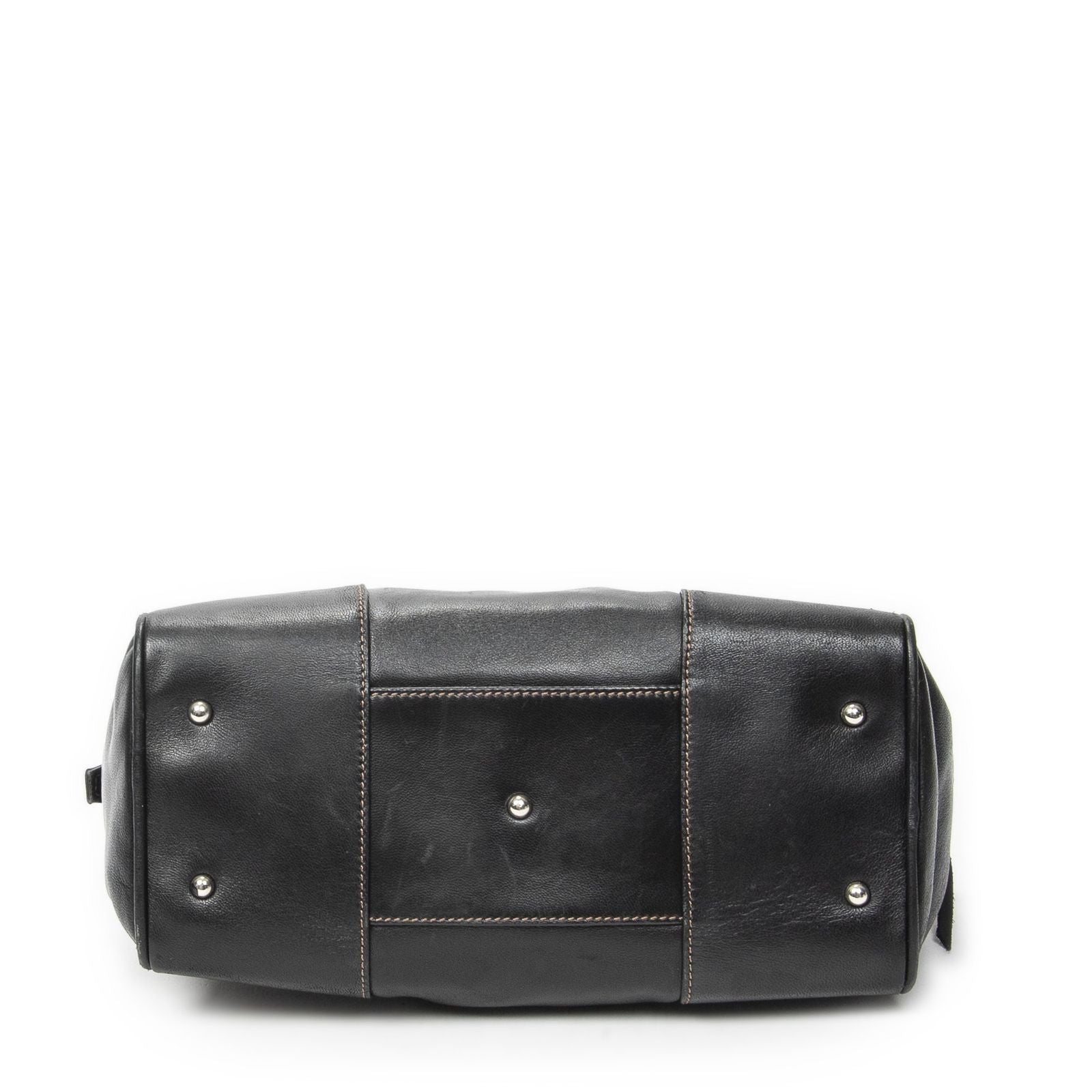 Loewevintage Anagram Dome Tote Black Calfskin Leather — view 6