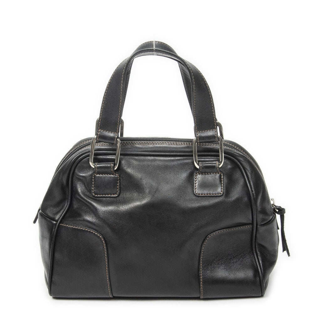 Loewevintage Anagram Dome Tote Black Calfskin Leather — view 5