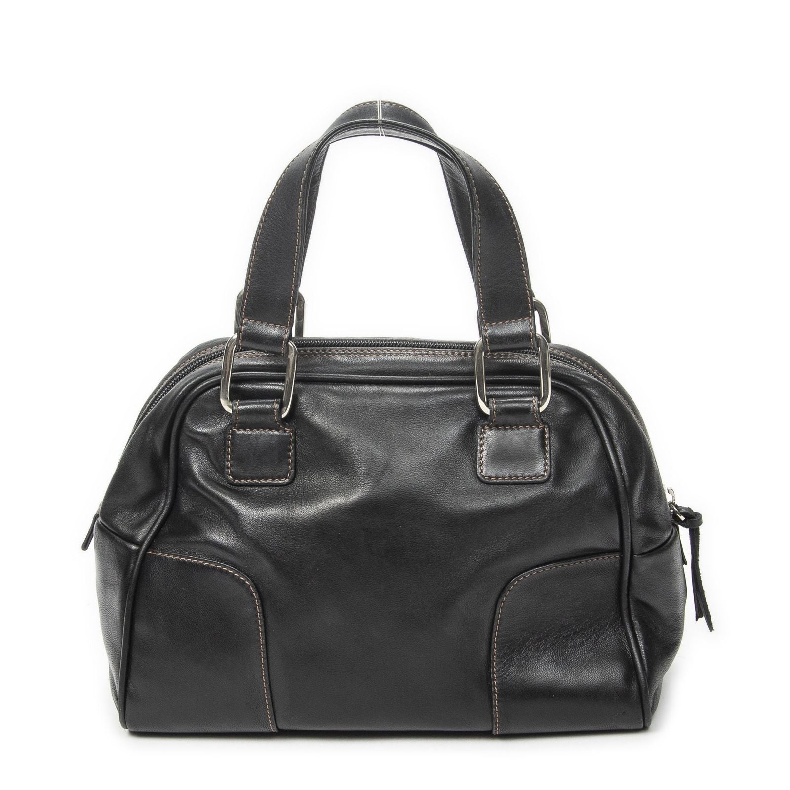 Loewevintage Anagram Dome Tote Black Calfskin Leather — view 5