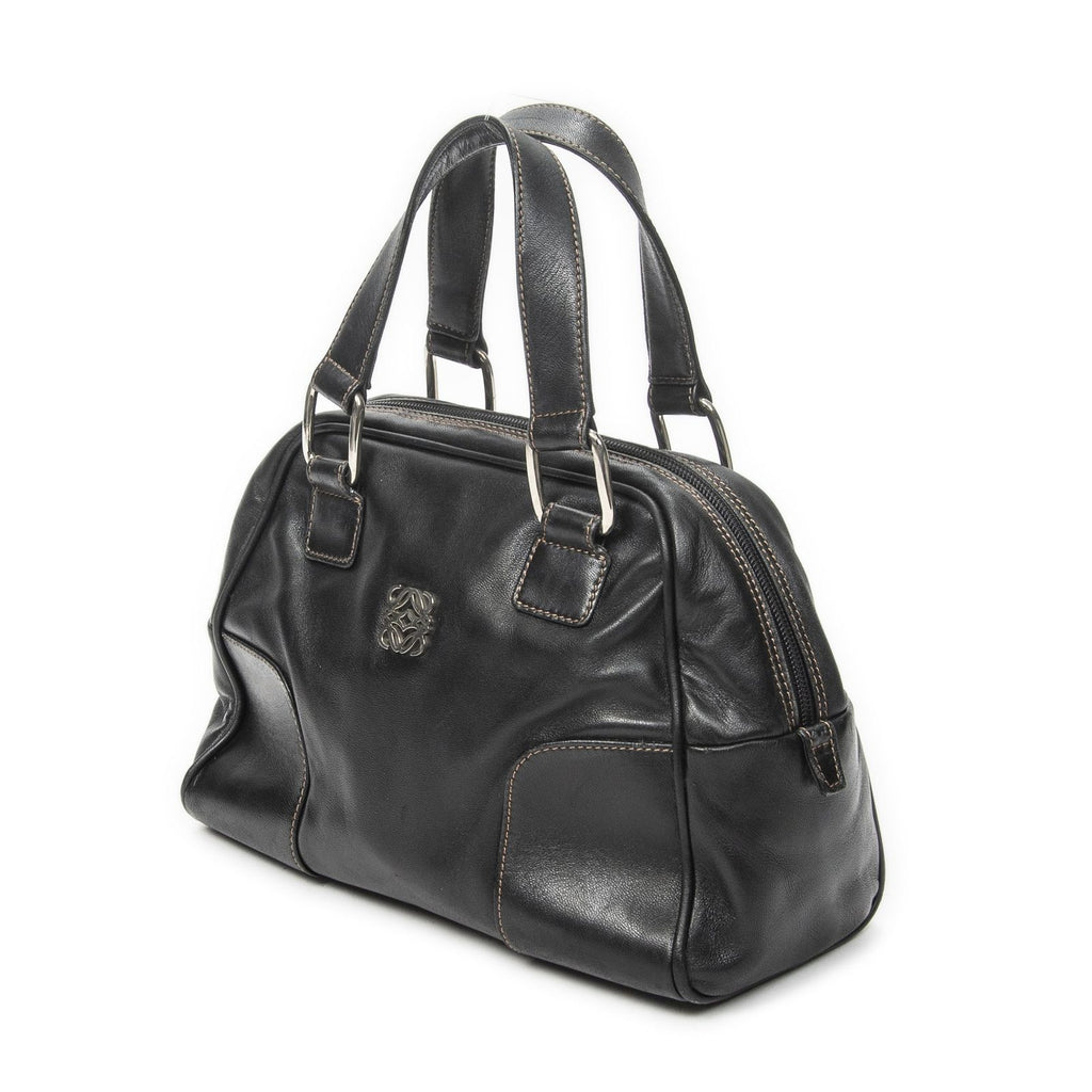 Loewevintage Anagram Dome Tote Black Calfskin Leather — view 2