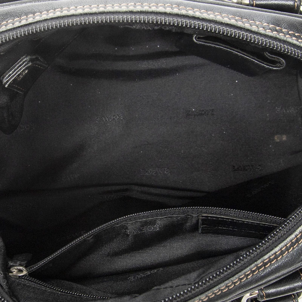 Loewevintage Anagram Dome Tote Black Calfskin Leather — view 9