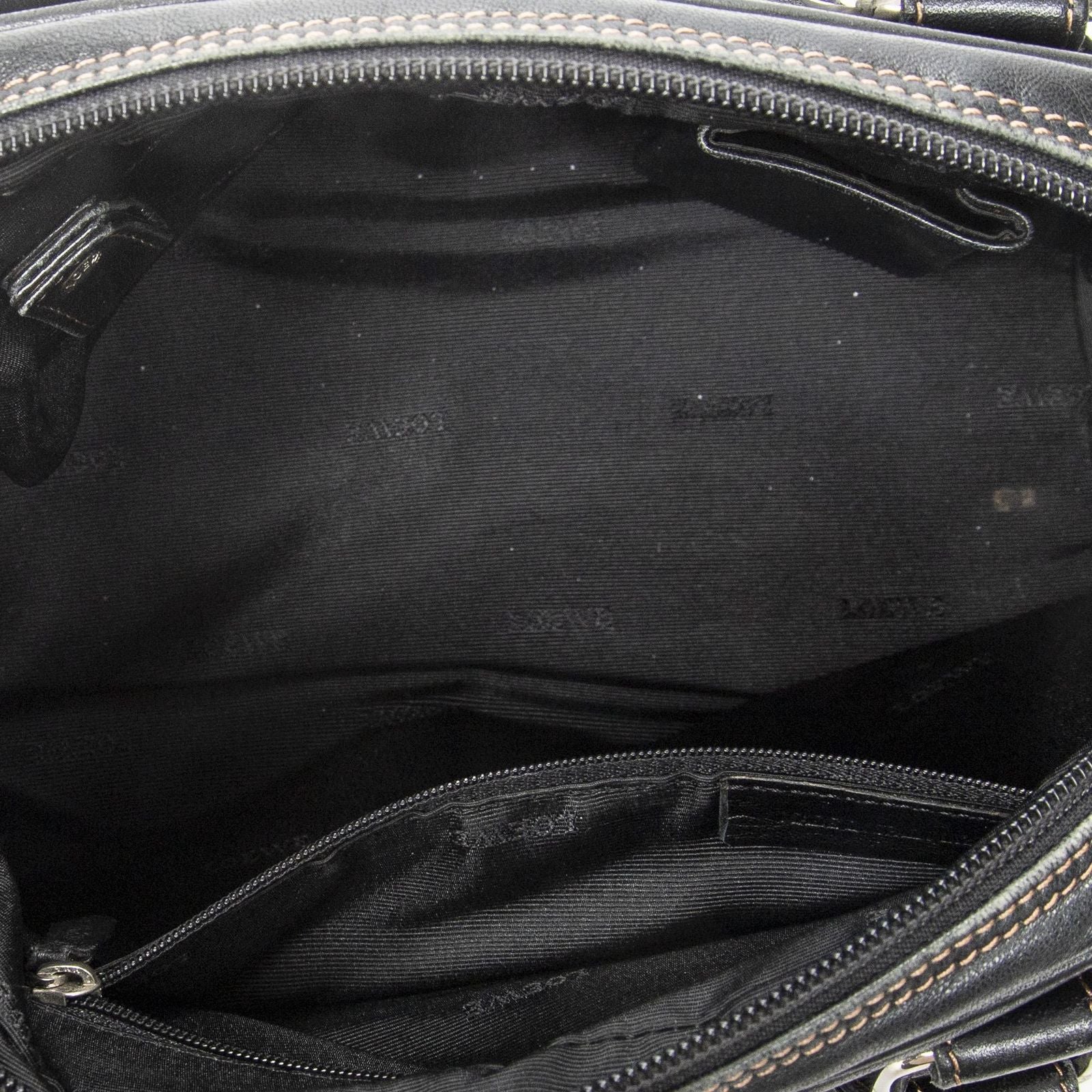 Loewevintage Anagram Dome Tote Black Calfskin Leather — view 9