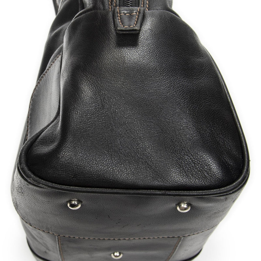 Loewevintage Anagram Dome Tote Black Calfskin Leather — view 7