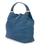 Prada Large Hobo Top Handle Blue Vitello Daino — view 2