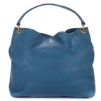 Prada Large Hobo Top Handle Blue Vitello Daino