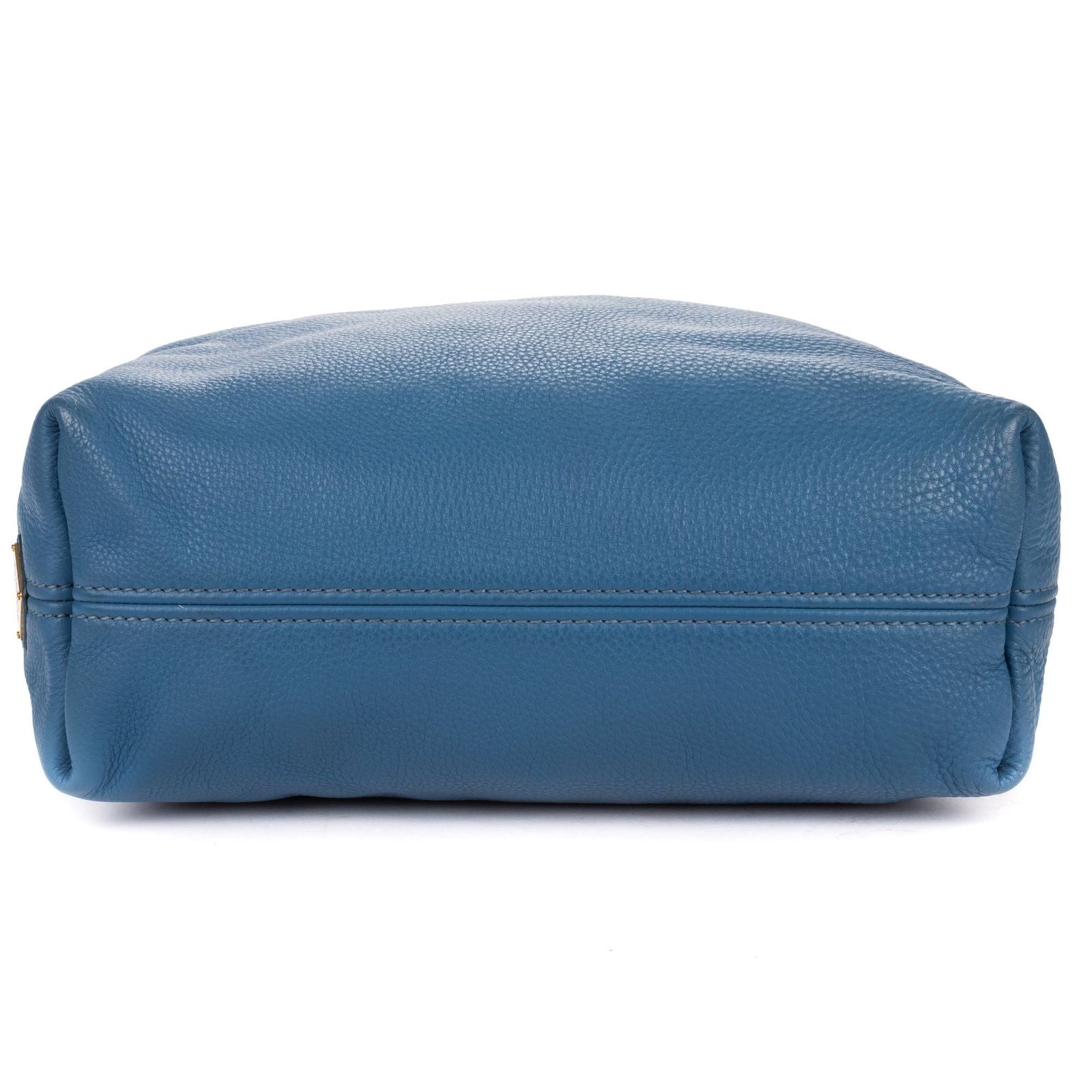 Prada Large Hobo Top Handle Blue Vitello Daino — view 6